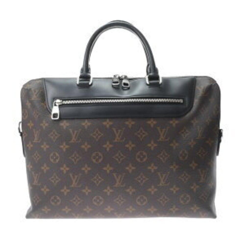 Louis Vuitton Macassar Brown Port Document Jour Brown Black Business Bag
